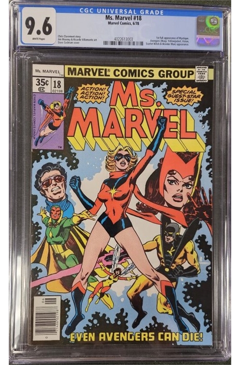 Cgc Universal Grade 9.6 White Pages Ms. Marvel #18 6/78 1st Full Mystique