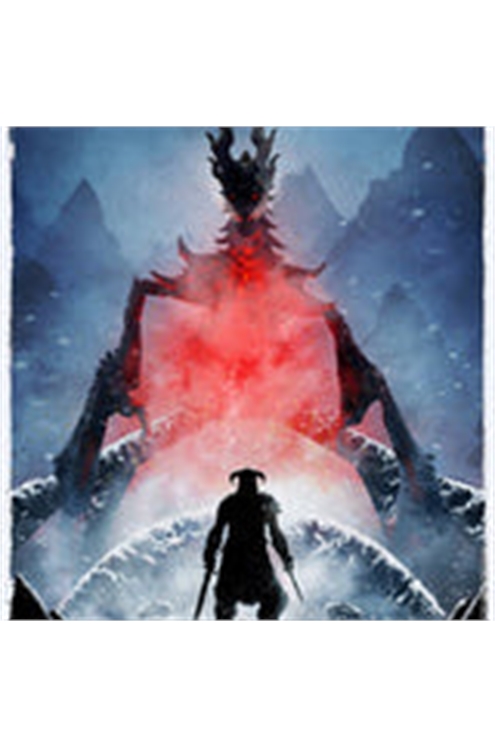 The Elder Scrolls V: Skyrim Limited Edition Art Print Dovahkiin And Alduin 