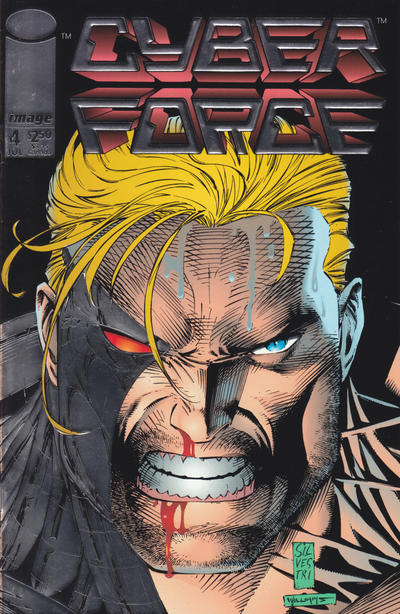 Cyberforce #4 [Direct]-Fine (5.5 – 7) Silver Embossed Cover.