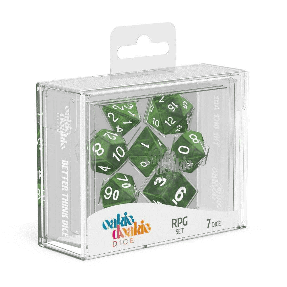 Oakie Doakie Dice RPG Set Marble, Green (7)