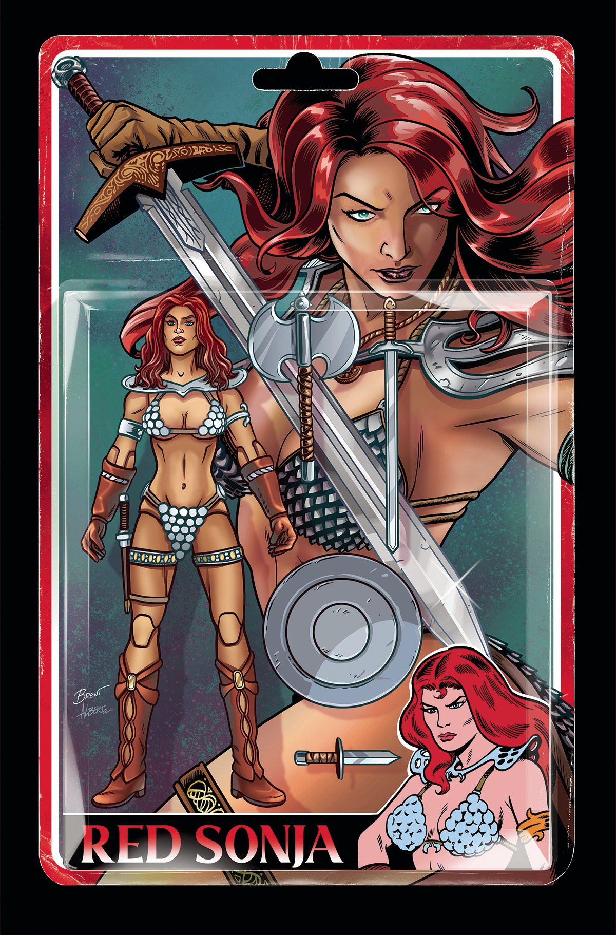 Red Sonja 2023 #1 Cover X 1 for 25 Action Figure Virgin