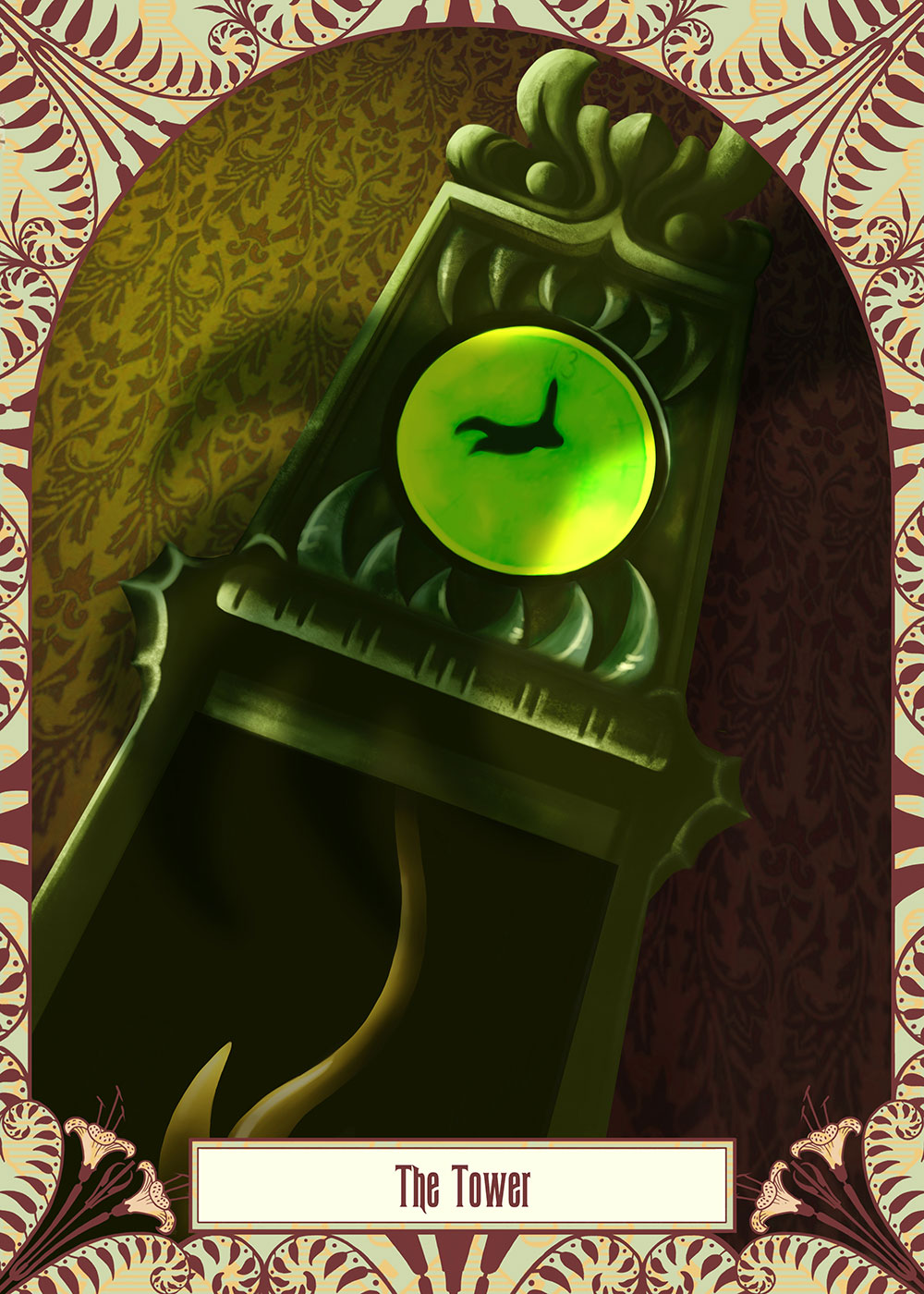 Leann Hill Art - Haunted Mansion Tarot The Tower (Small)