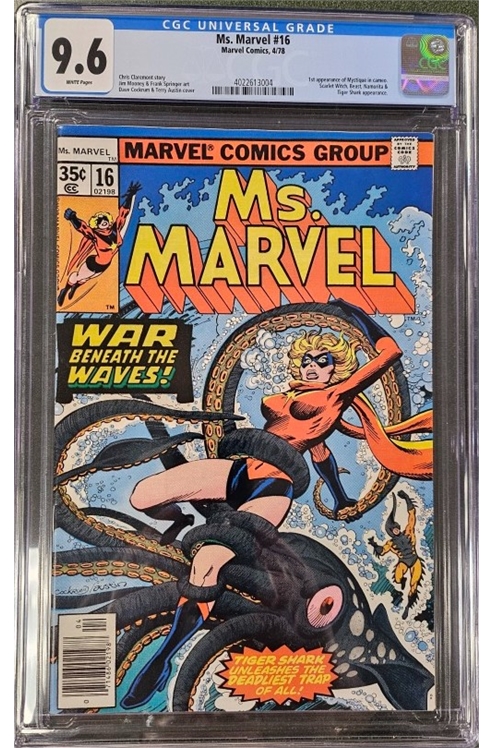 Cgc Universal Grade 9.6 White Pages Ms. Marvel #16 4/78 1st Mystique Cameo