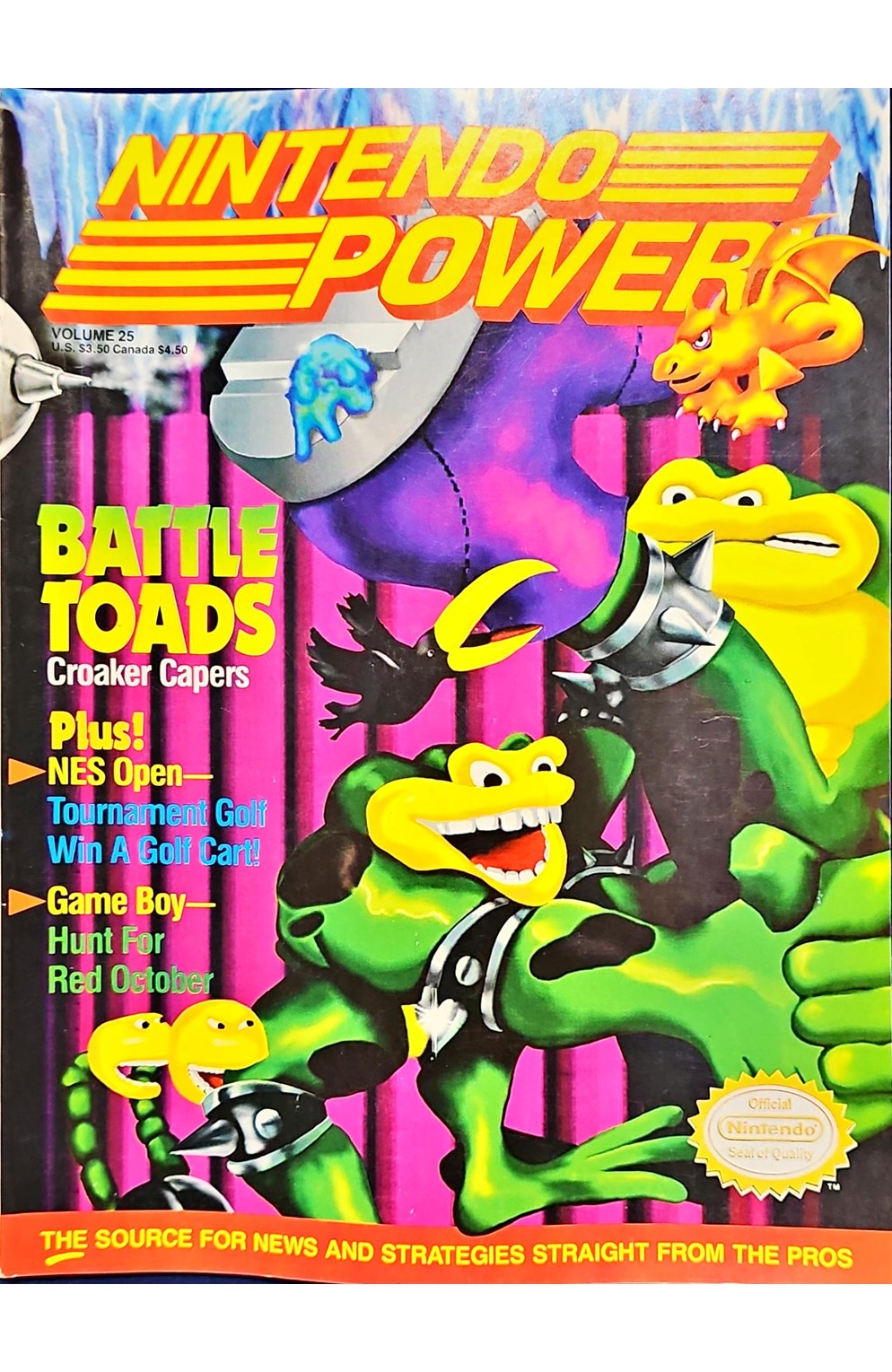 Nintendo Power Volume 25 Battle Toads With Poster