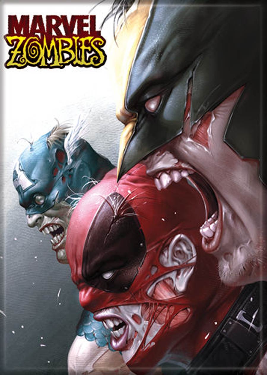 Marvel Zombies Cap, Deadpool, Wolverine Photo Magnet