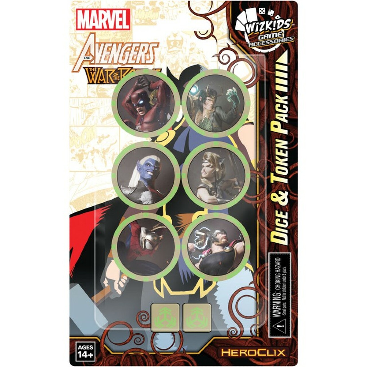 Marvel Heroclix Avengers War Realms Dice & Token Pack
