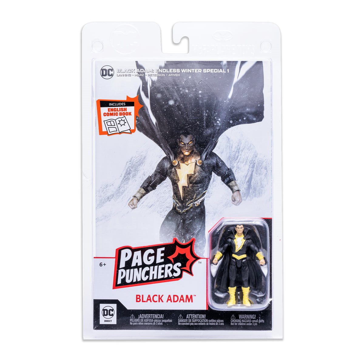 Black Adam Page Punchers 3-Inch Action Figure with Black Adam: Endless Winter #1 Comic Book