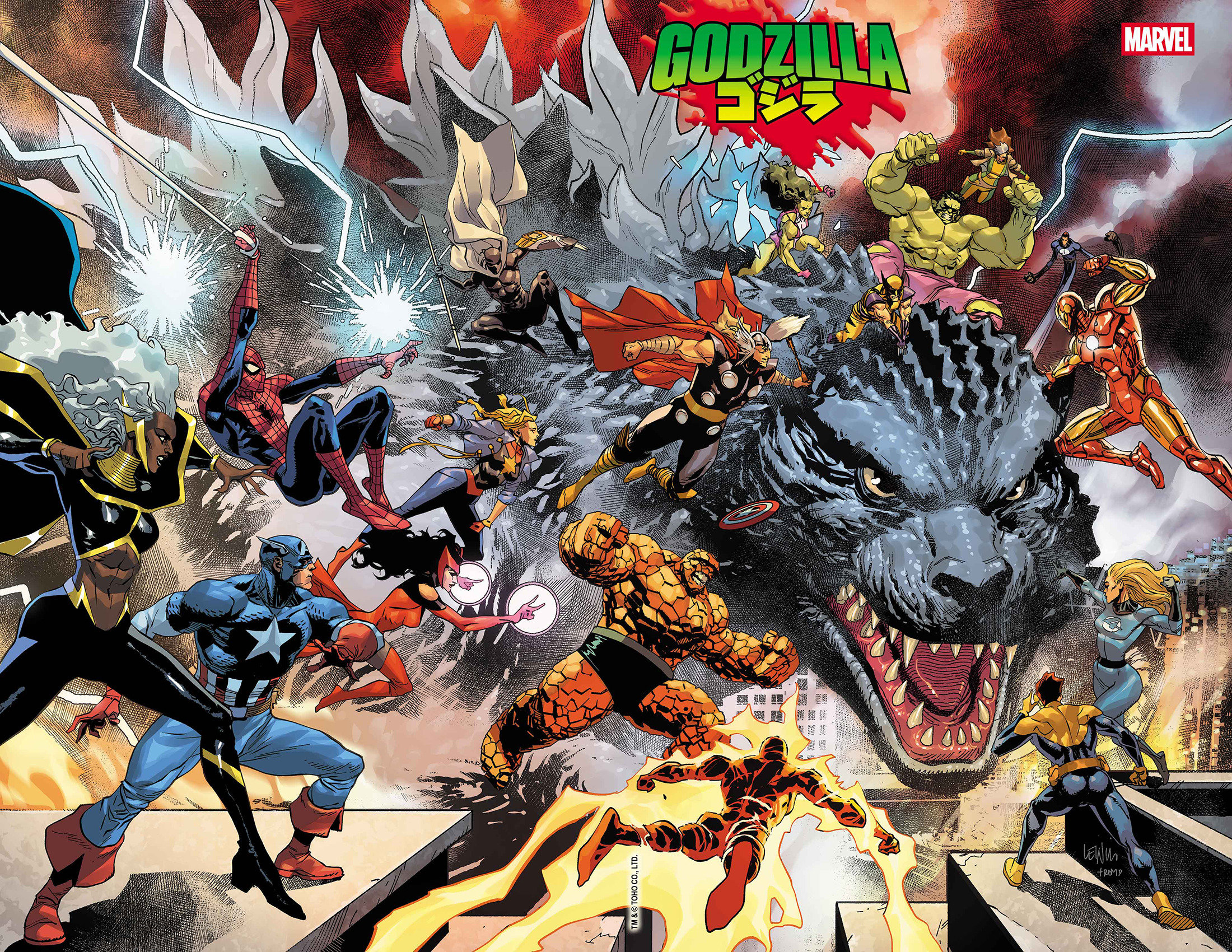 Godzilla Vs The Marvel Universe Poster