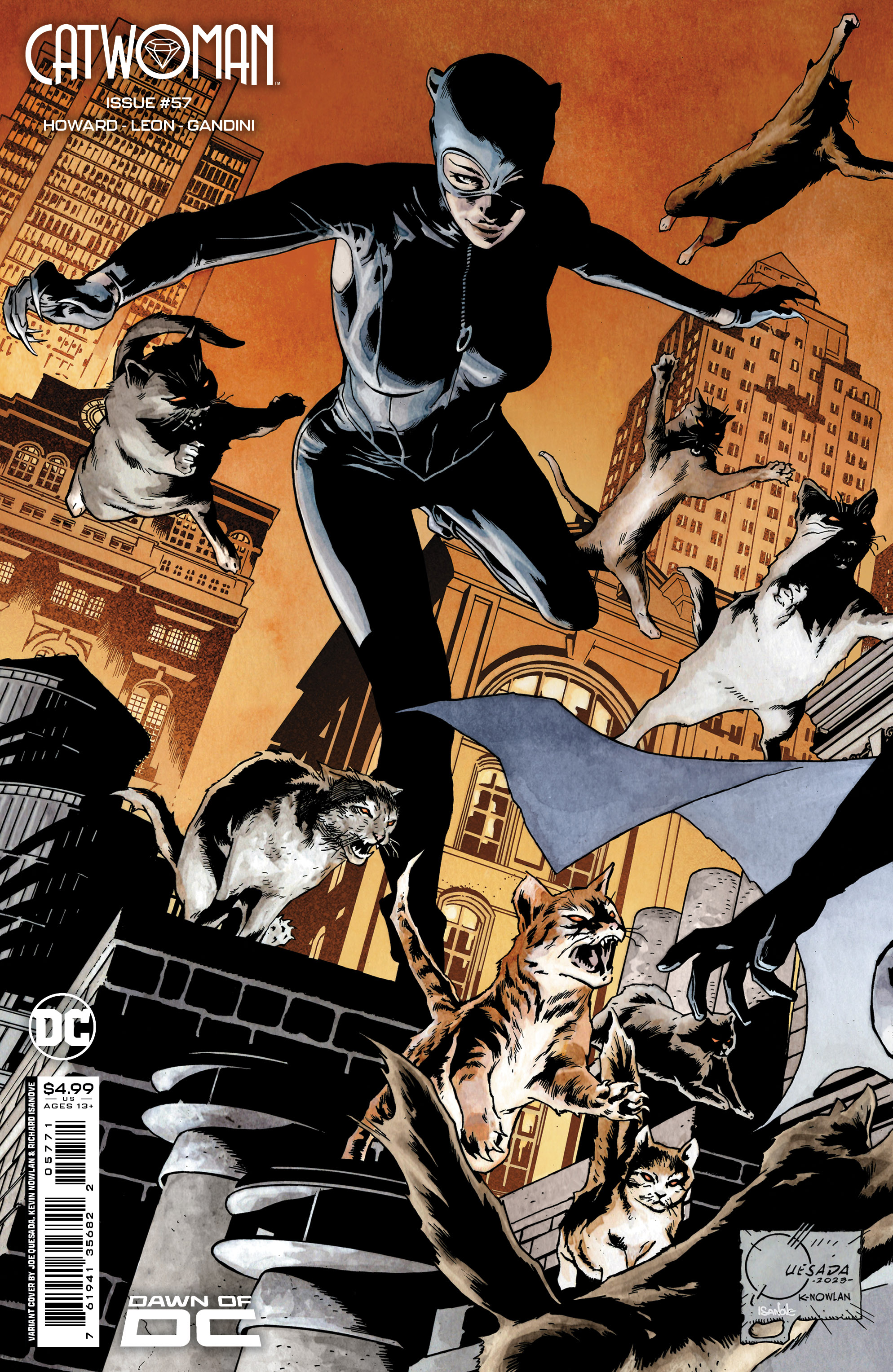 Catwoman #57 Cover F Joe Quesada Connecting Card Stock Variant (Batman Catwoman The Gotham War)