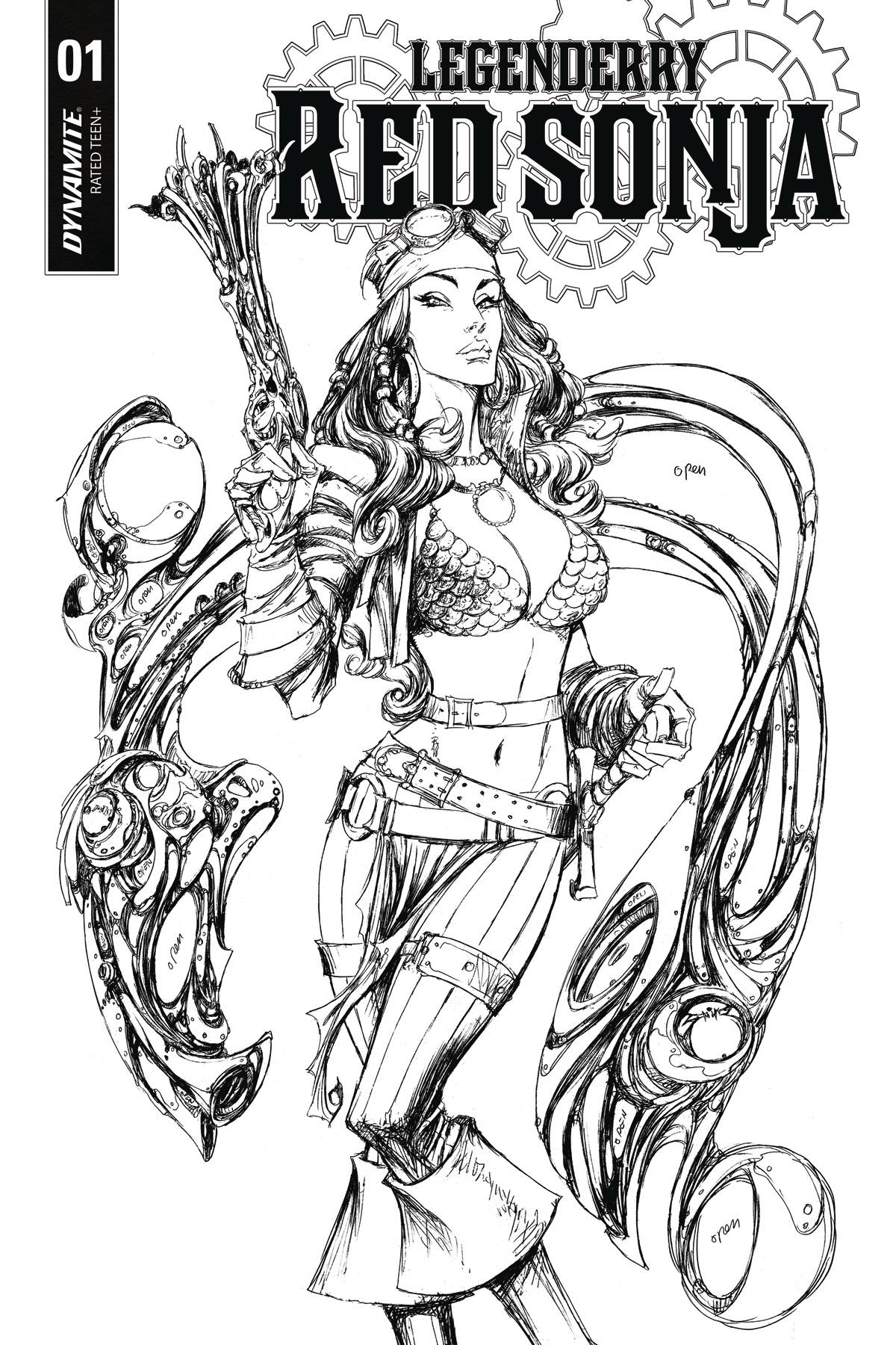 Legenderry Red Sonja #1 Cover B 10 Copy Black & White Incentive (Of 5)