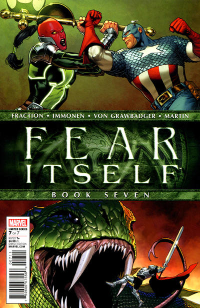 Fear Itself #7 - Vf/Nm 9.0 Captain America Wields Mjolnir In His Traditional Costume