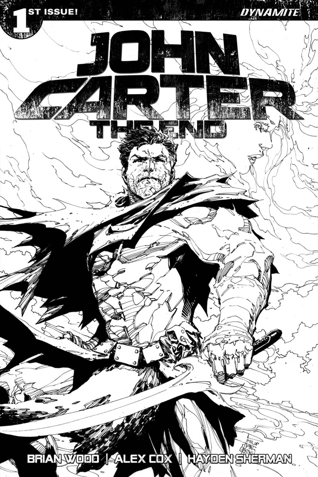 John Carter The End #1 Cover J 50 Copy Tan Black & White Incentive