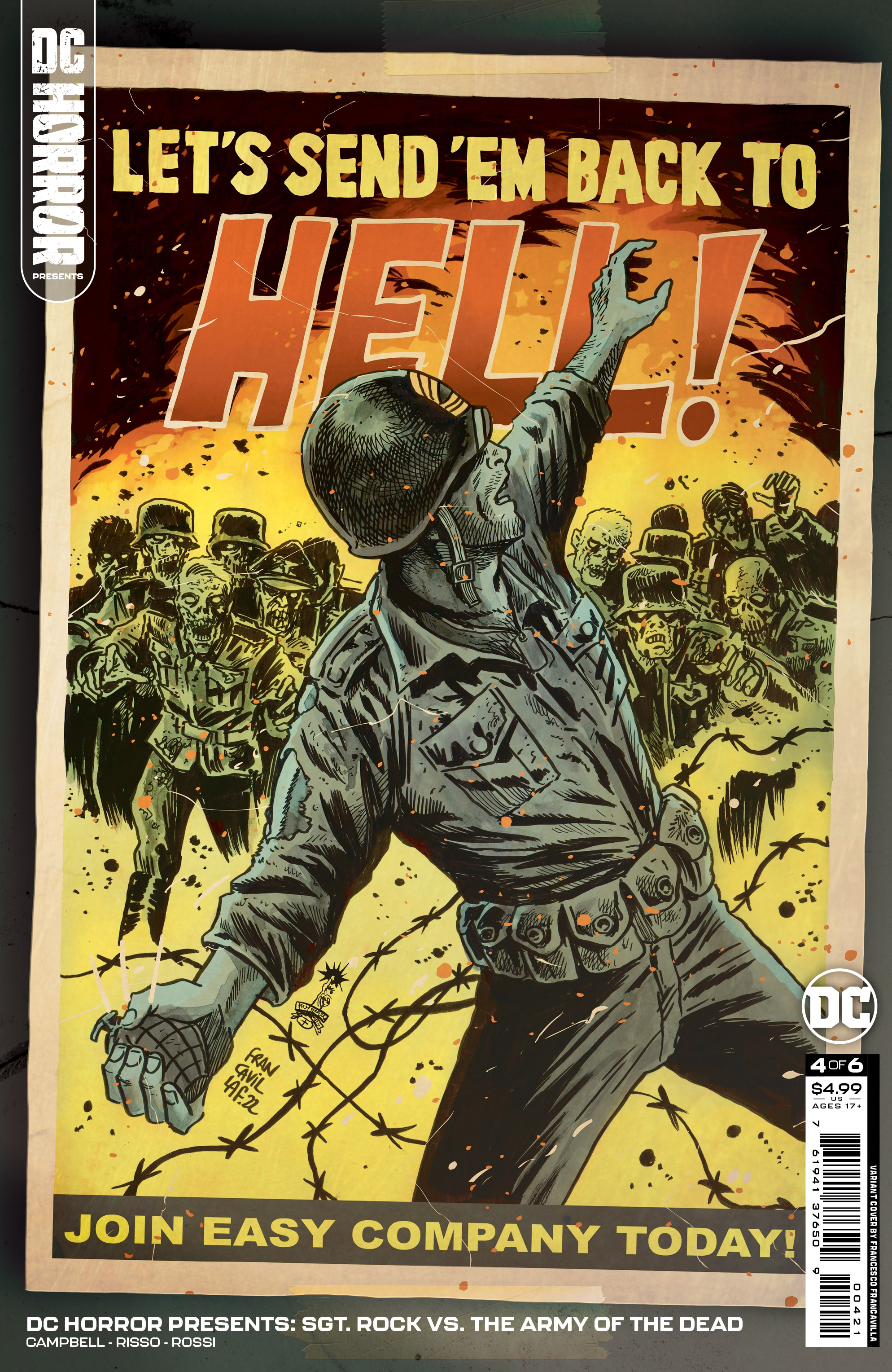 DC Horror Presents Sgt Rock Vs The Army of the Dead #4 Cover B Francesco Francavilla Card Sto (Of 6)