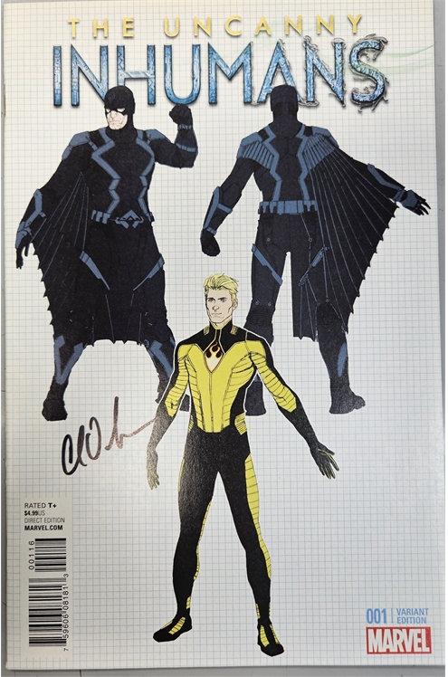 Uncanny Inhumans #1 [Incentive Steve Mcniven Design Variant] - Nm- 9.2 Signed By Charles Soule