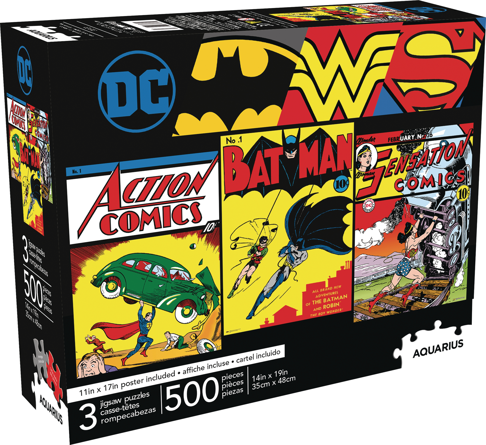 Aquarius DC Comics 500 Piece 3 In 1 Puzzle