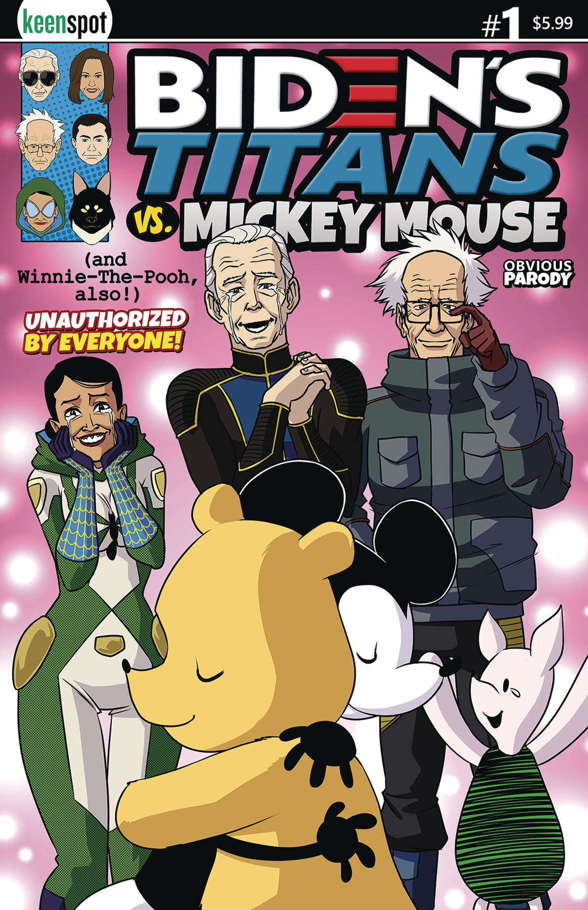 Bidens Titans Vs Mickey Mouse (Unauthorized) #1 Cover D Mick & Pooh Reunited