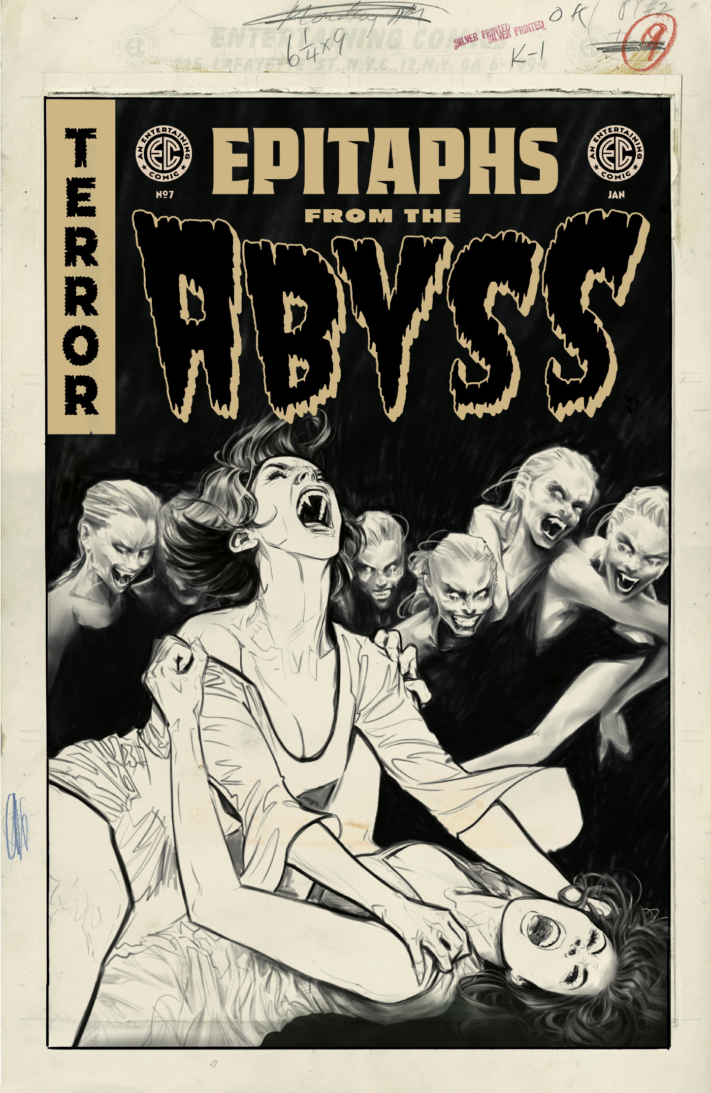 EC Epitaphs from the Abyss #7 (Of 12) Cover D 1 for 20 Incentive Joelle Jones Black & White Artist Edition Variant