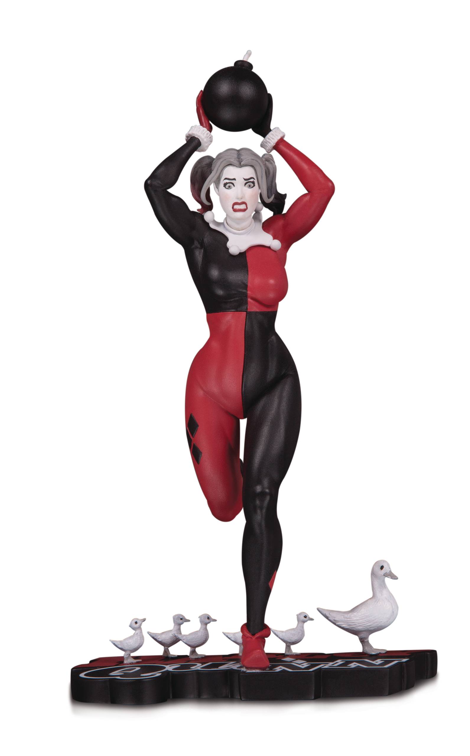 Harley Quinn Red White & Black Statue by Frank Cho