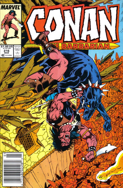 Conan The Barbarian #216 [Newsstand]-Fine (5.5 – 7)