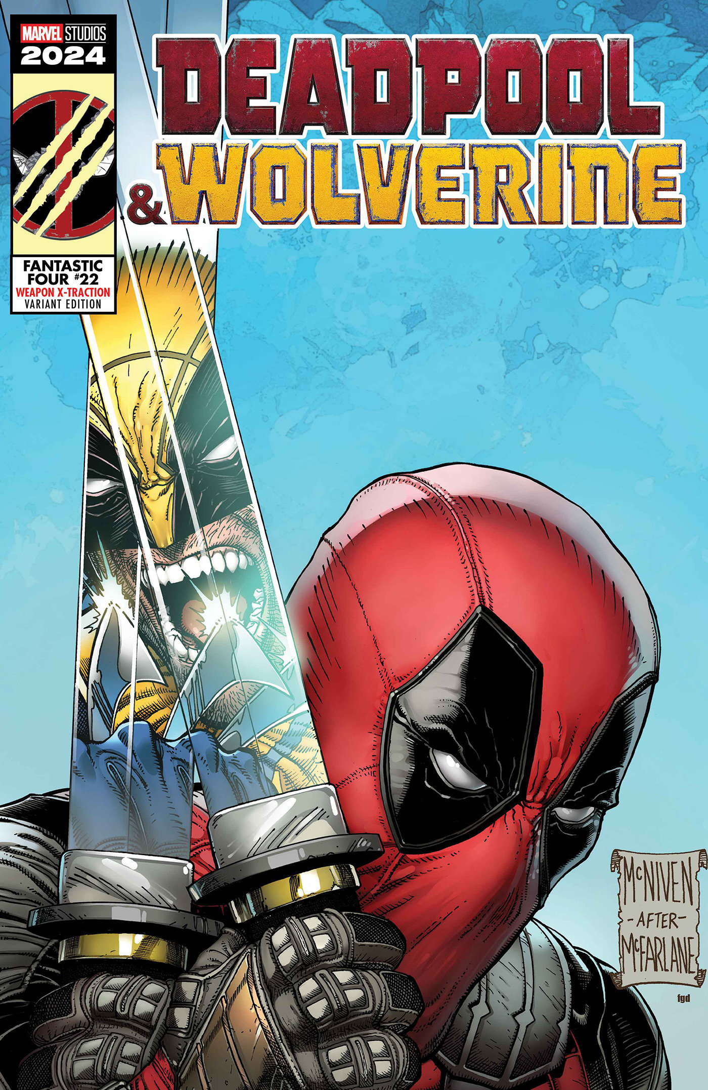 Fantastic Four #22 Steve Mcniven Deadpool & Wolverine Weapon X-Traction Variant (Blood Hunt) (Deadpool/Wolverine Weapon X-Traction)