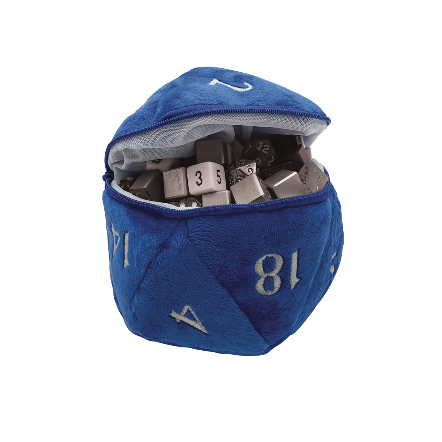D20 Plush Dice Blue Bag