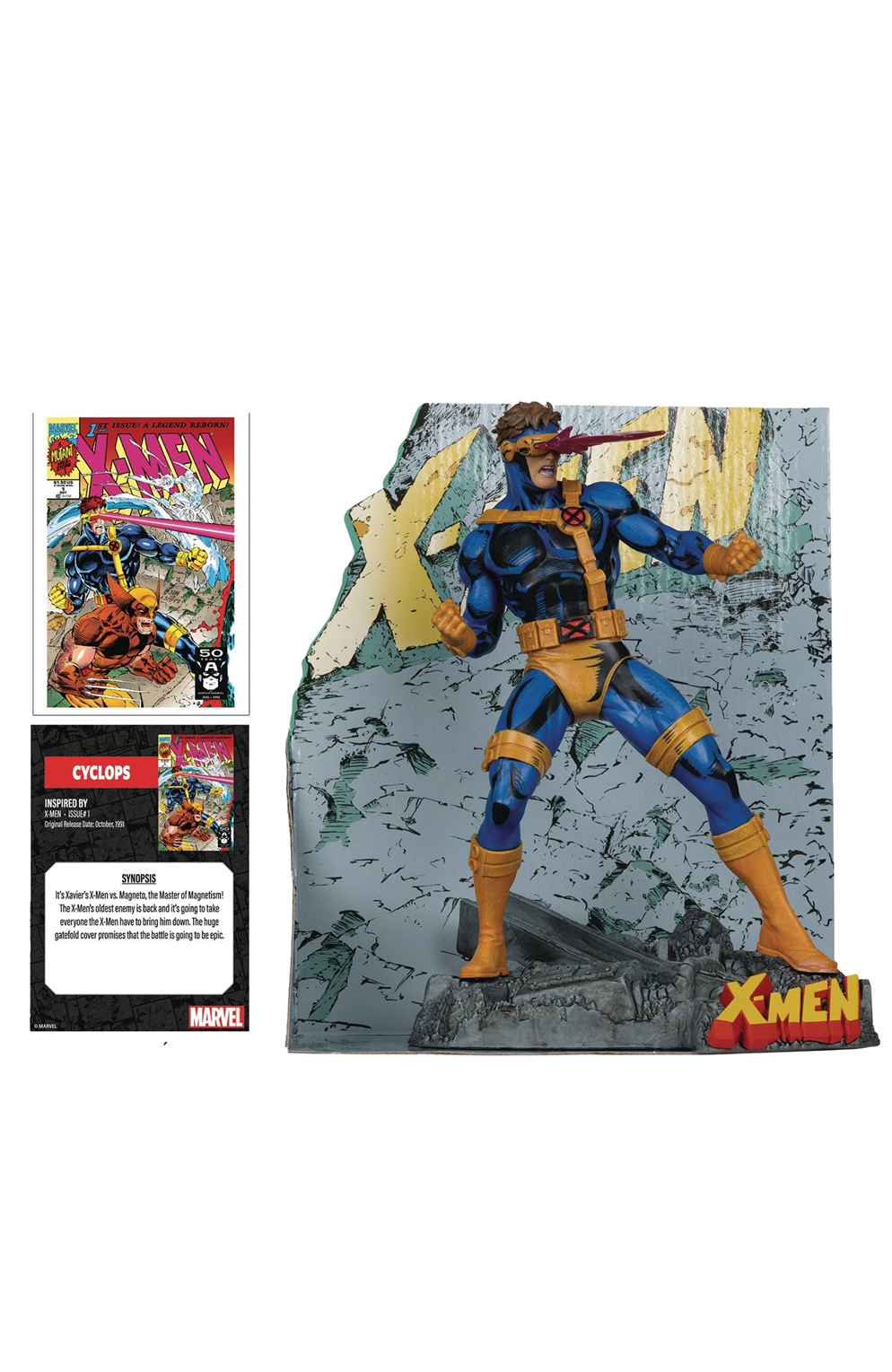 Marvel Cyclops X-Men #1 1:10 Scale Posed Figure With Scene
