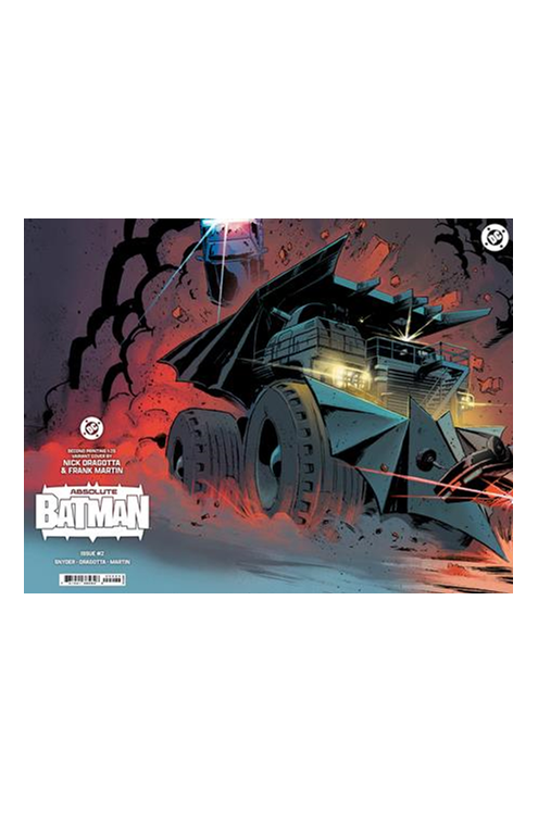 Absolute Batman #2 Second Printing Cover D 1 for 25 Incentive Nick Dragotta Batmobile Wraparound Card Stock Variant