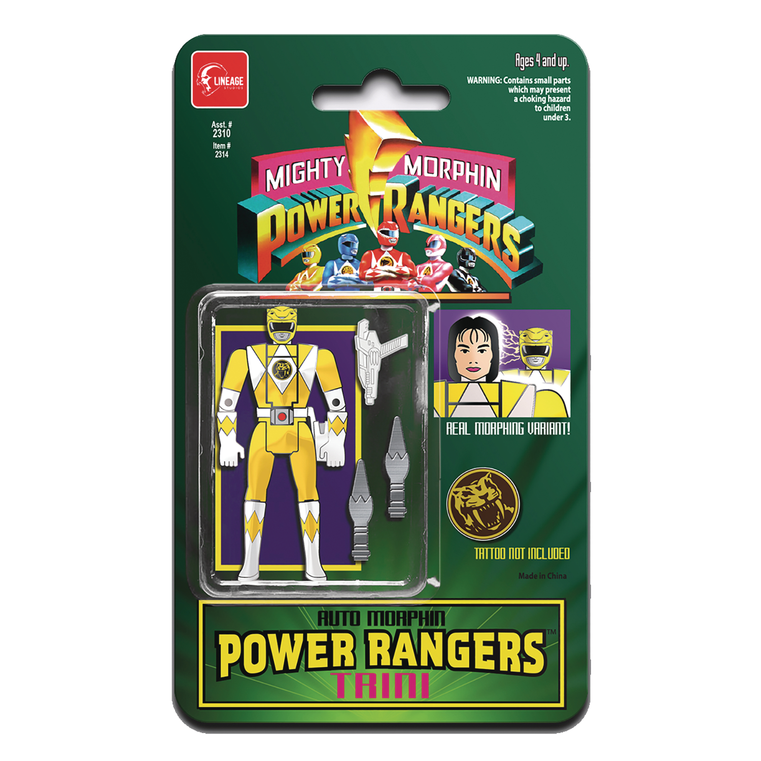 Power Rangers Auto Morphin Yellow Ranger Trini Enamel Pin