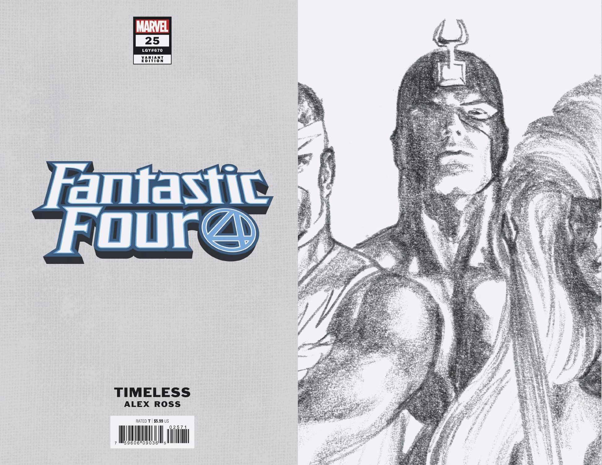 Fantastic Four #25 Black Bolttimeless Virgin Sketch Variant (2018)