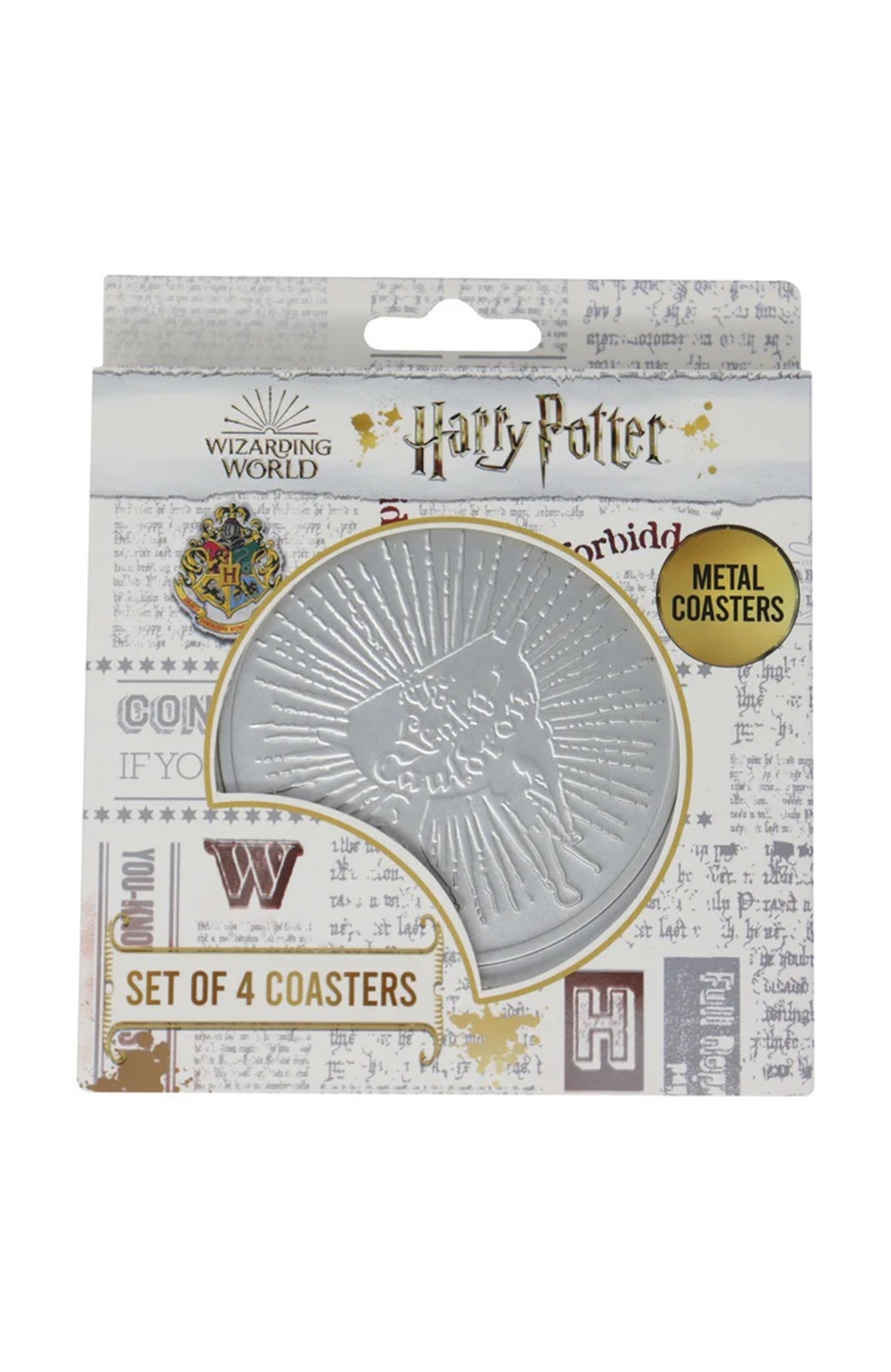 Harry Potter Set of 4 Embossed Metal Coasters