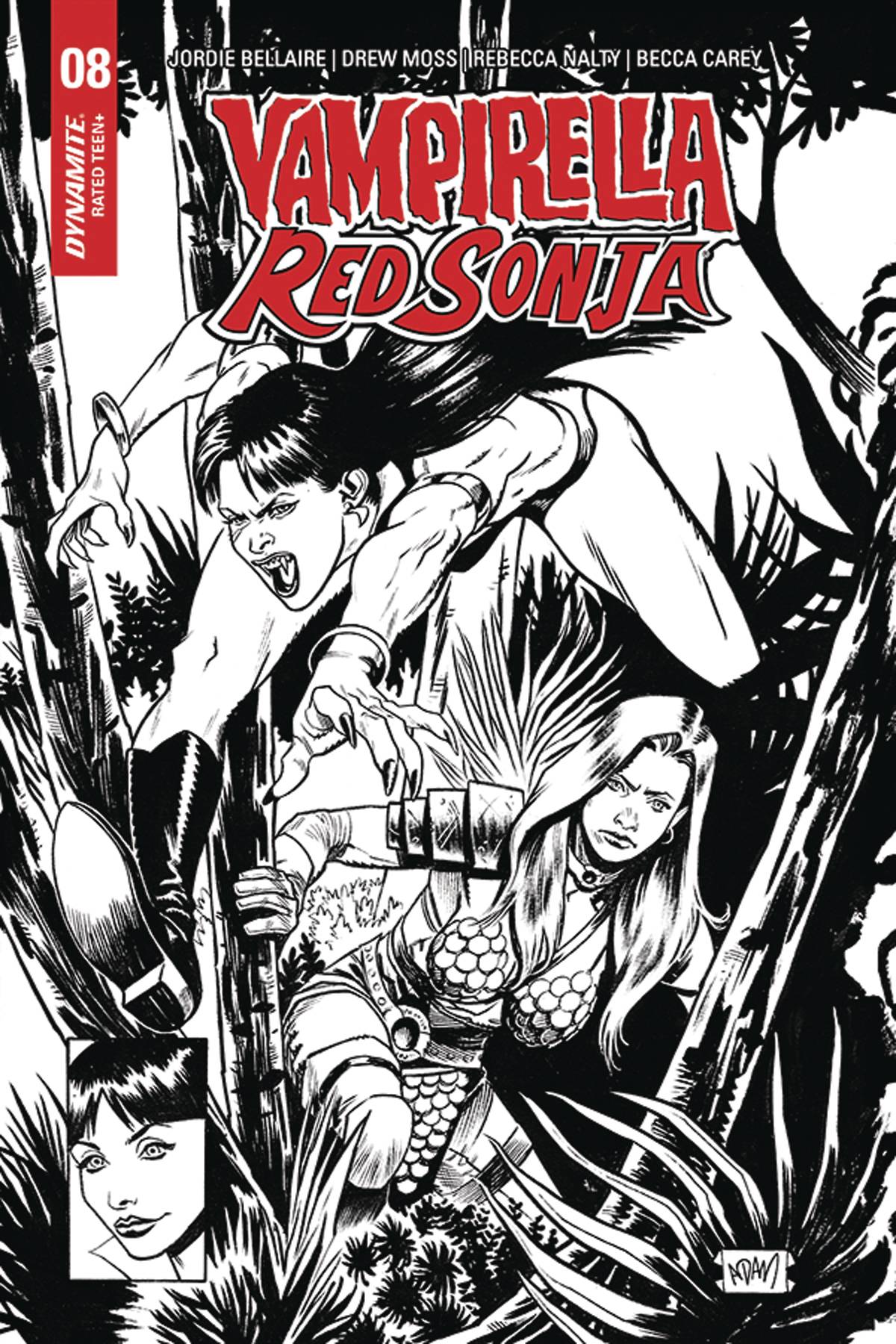 Vampirella Red Sonja #8 15 Copy Gorham Black & White Homage Incentive