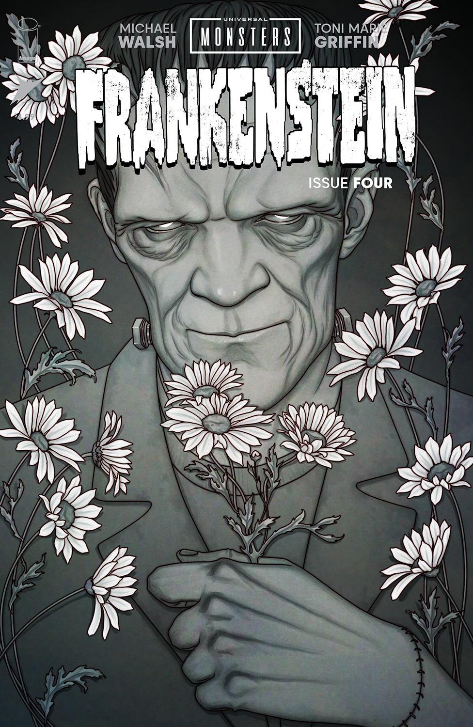 Universal Monsters Frankenstein #4 Cover D 1 for 25 Incentive Jenny Frison Classic Horror Black & White (Of 4)