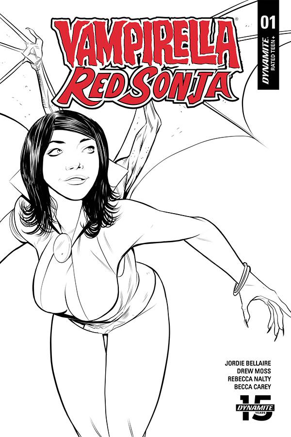 Vampirella Red Sonja #1 10 Copy Moss Black & White Incentive