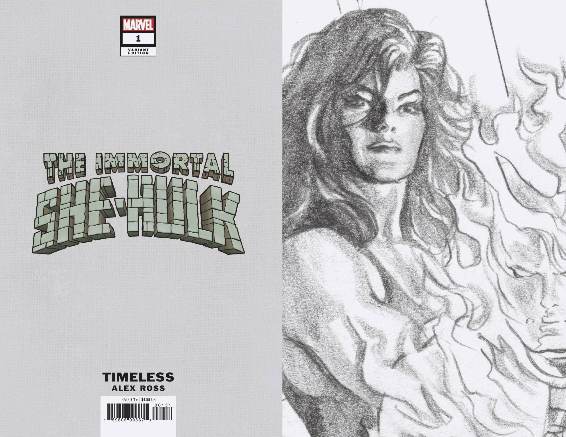 Immortal She-Hulk #1 Alex Ross Timeless Virgin Sketch Variant