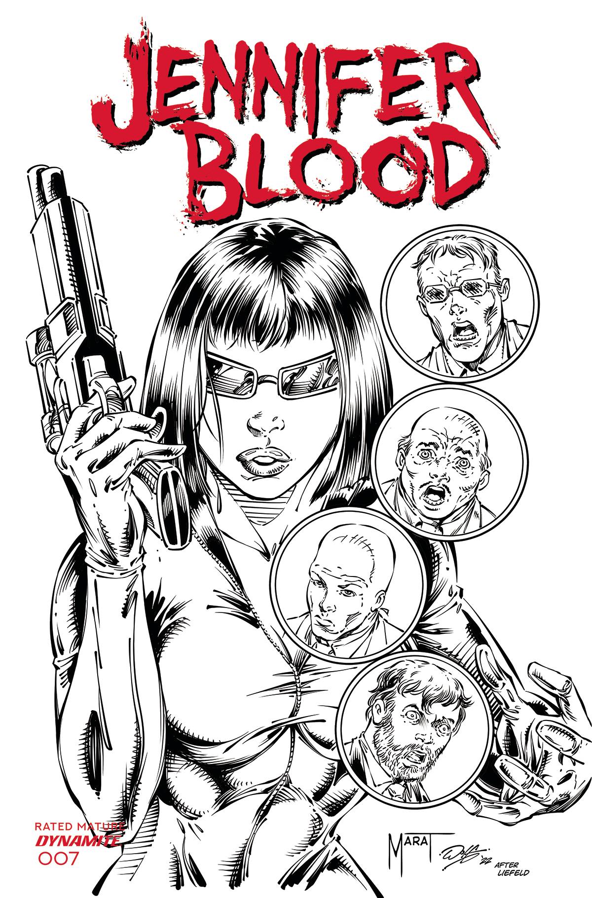 Jennifer Blood #7 Cover P 7 Copy Last Call Incentive Liefeld Homage Mycha