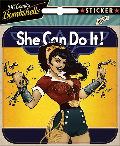 Bombshells Wonder Woman She Can Do It Sticker
