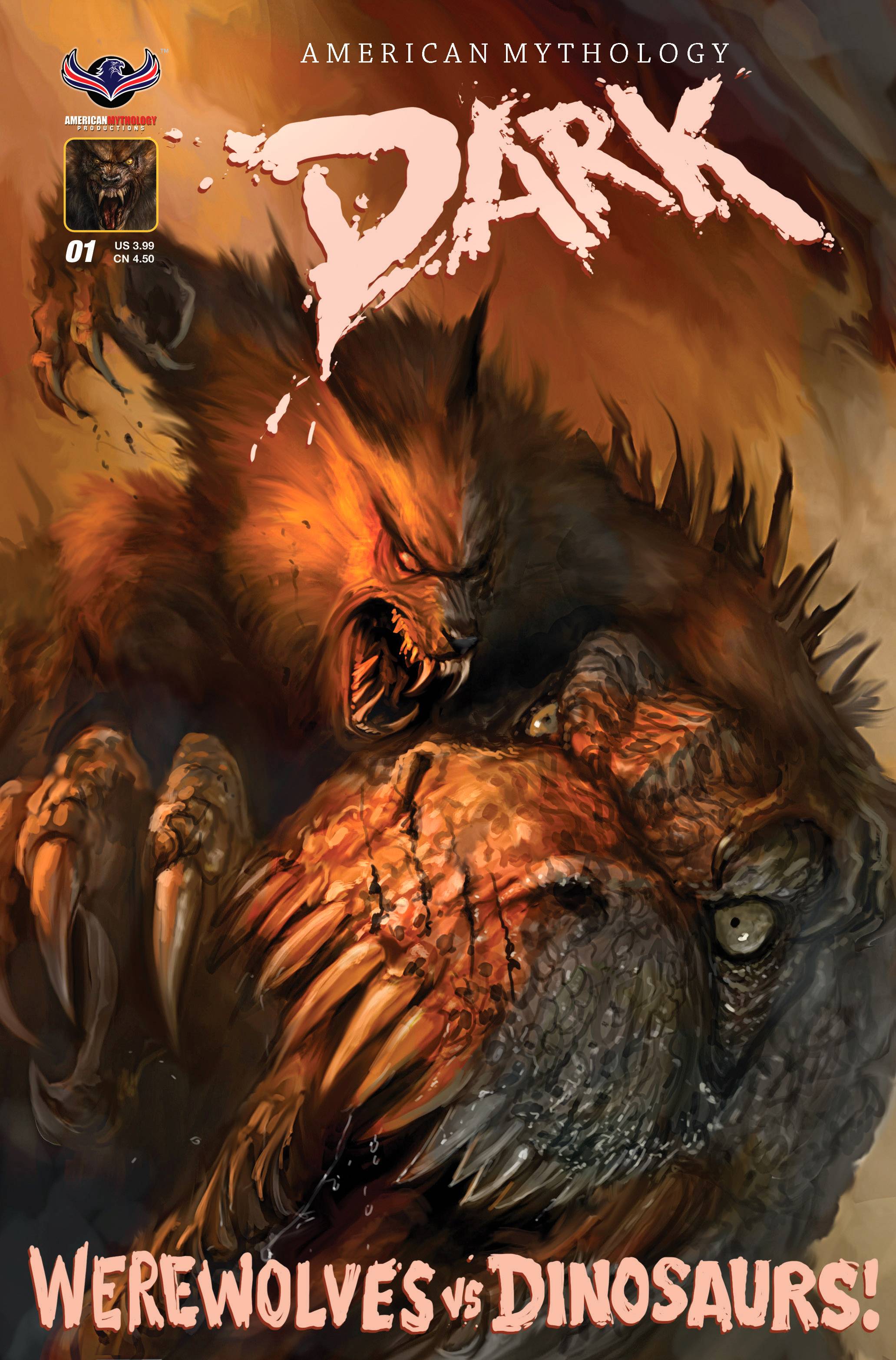 Am Dark Werewolves Vs Dinosaurs #1 Ferocious Cover