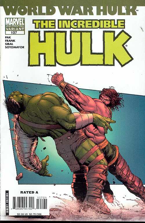 Incredible Hulk 2nd Printing Frank Variant #107 World War Hulk