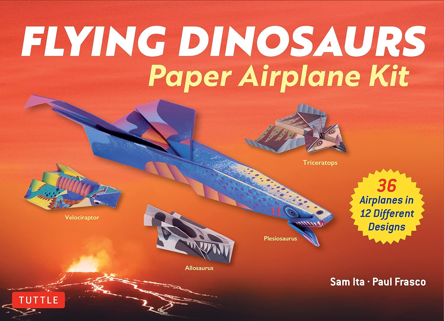 Flying Dinosaurs Paper Airplane Kit 36 Airplanes In 12 Different Designs!