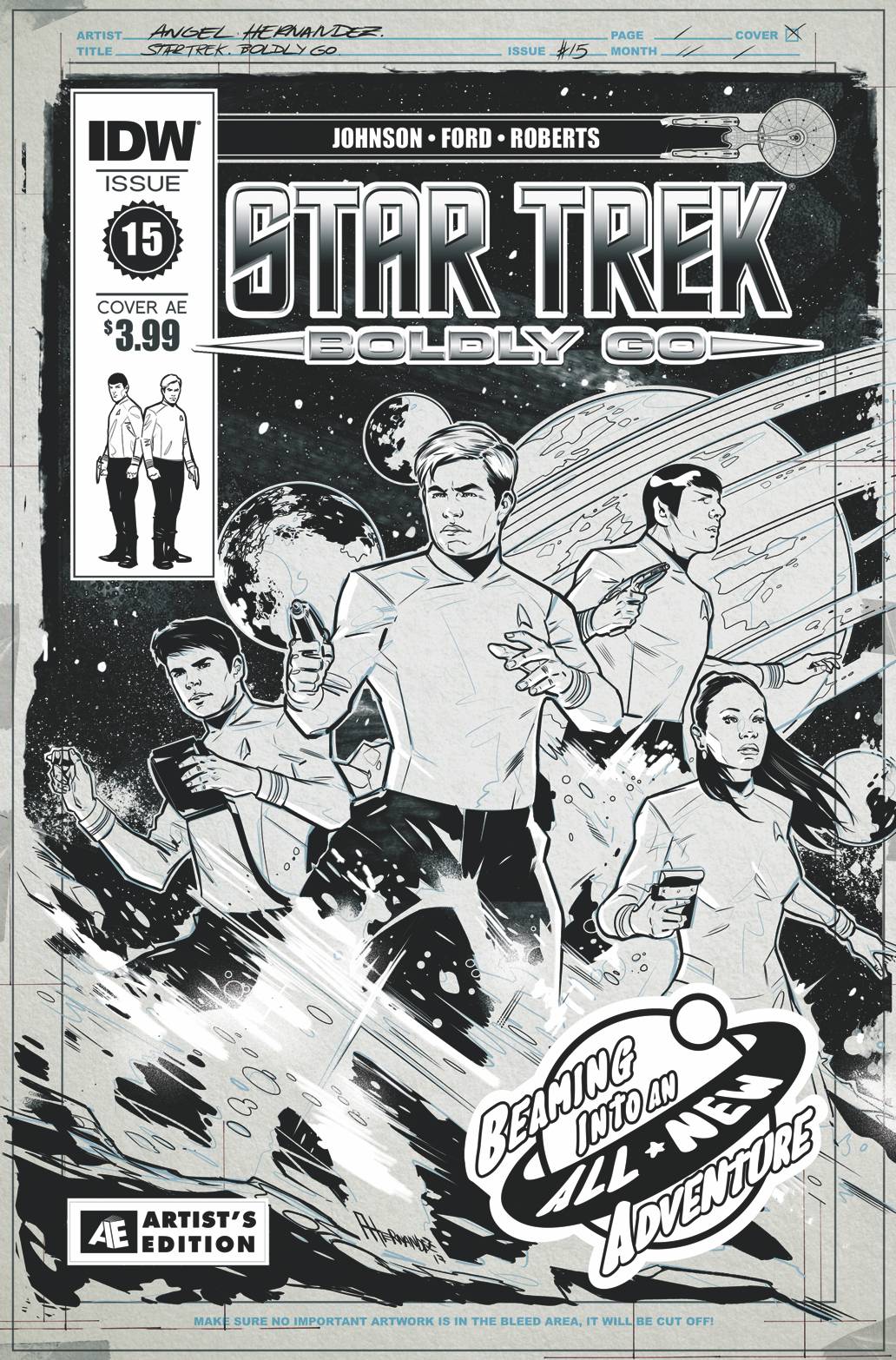 Star Trek Boldly Go #15 Cover B Artist Edition Hernandez