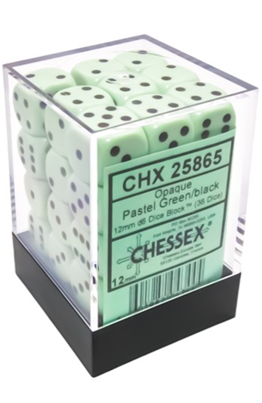Chessex Dice Opaque Pastel Green D6 12Mm (36)