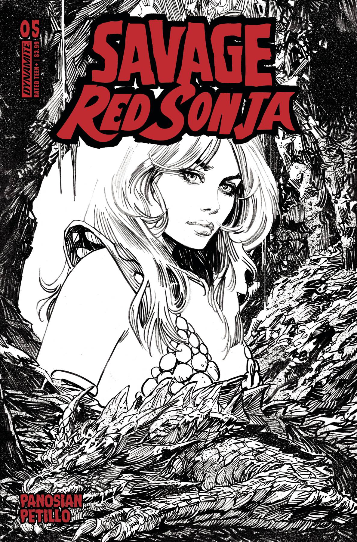 Savage Red Sonja #5 Cover E 1 for 10 Incentive Panosian Line Art