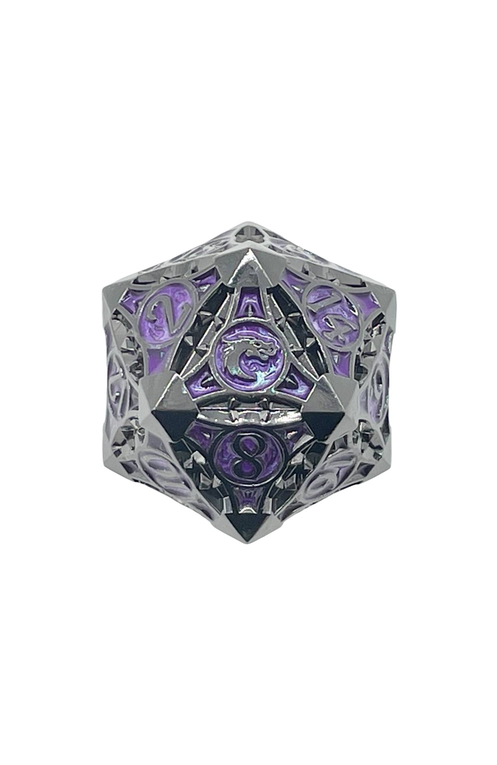 Old School 40Mm D20 Metal Die: Gnome Forged - Black Nickel W/ Purple