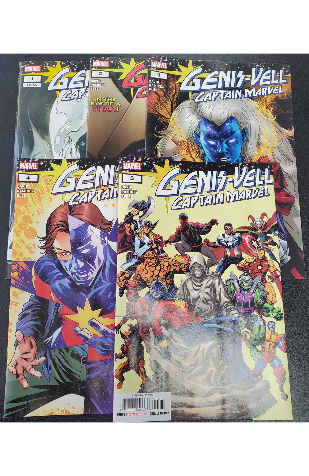 Genis-Vell Captain Marvel #1-5 (Marvel 2022) Set