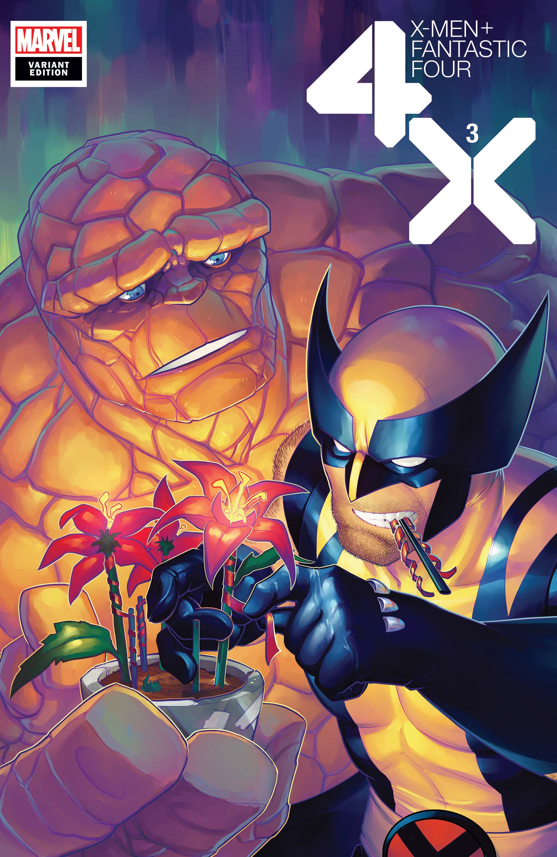 X-Men Fantastic Four #3 Hetrick Flower Variant (Of 4)