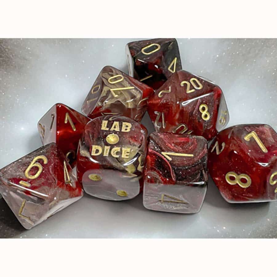 Chessex Lab Dice Series 8: Borealis Cosmos With Gold Numbers (7Ct)