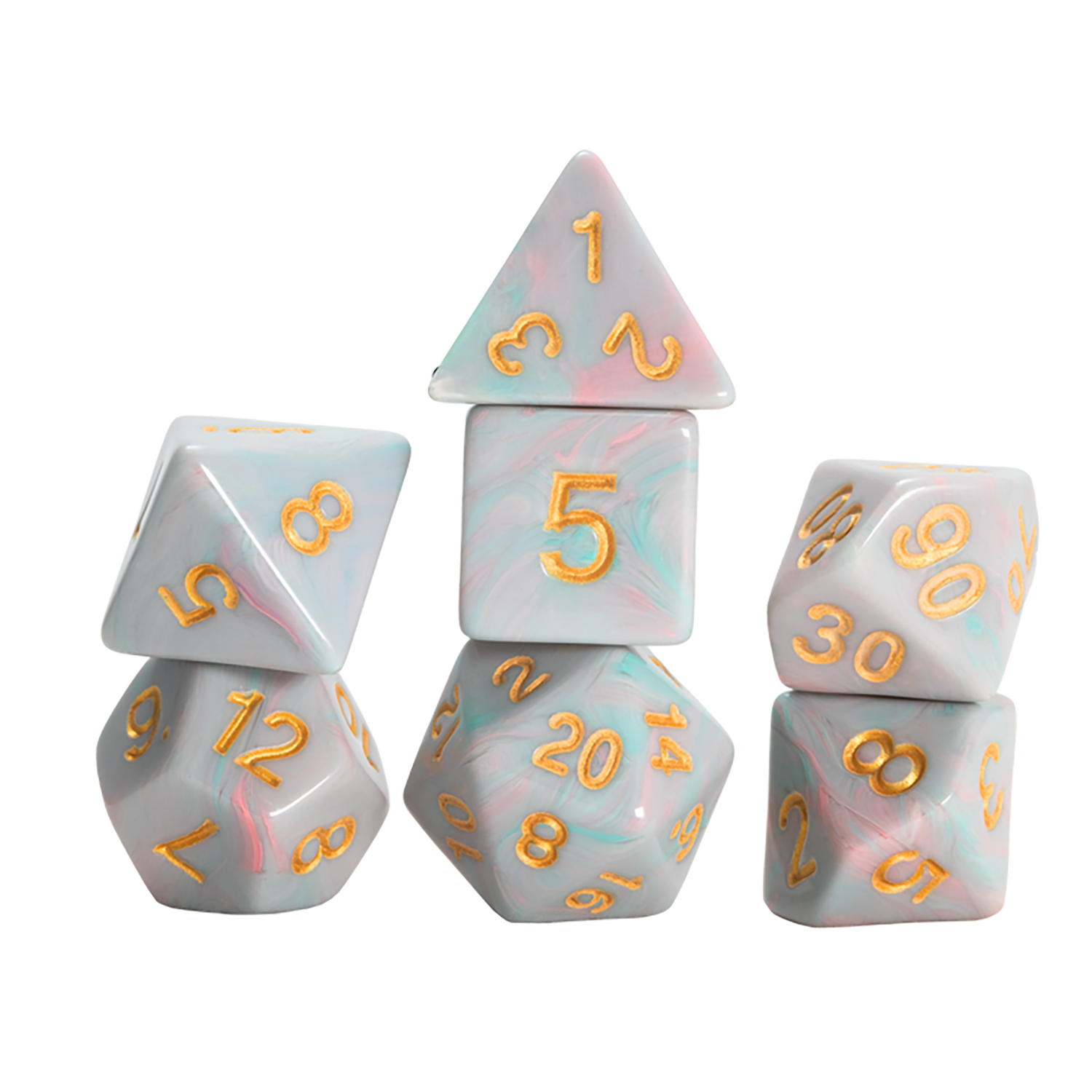 Rpg Dice Set 7 Unicorn Teal