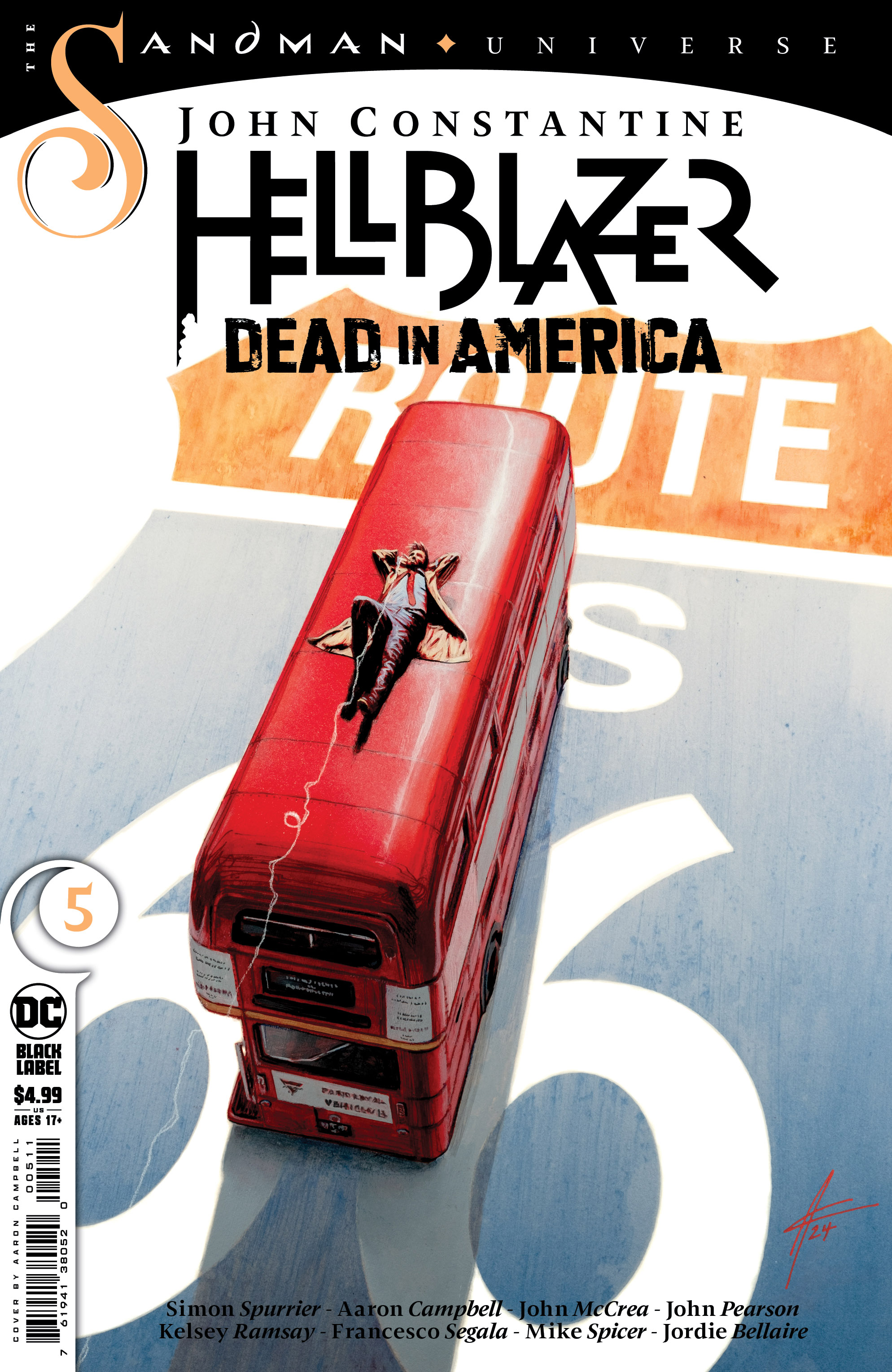 John Constantine, Hellblazer Dead in America #5 Cover A Aaron Campbell (Mature) (Of 9)