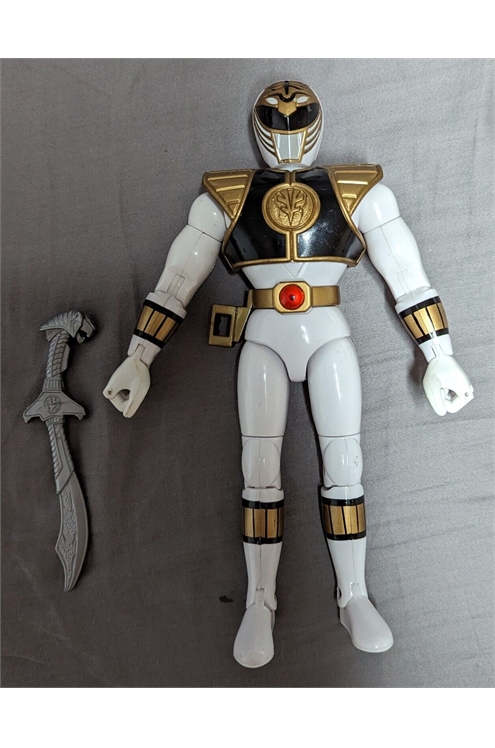 Mighty Morphin Power Rangers 1994 White Ranger 8" Inch Action Figure Pre-Owned