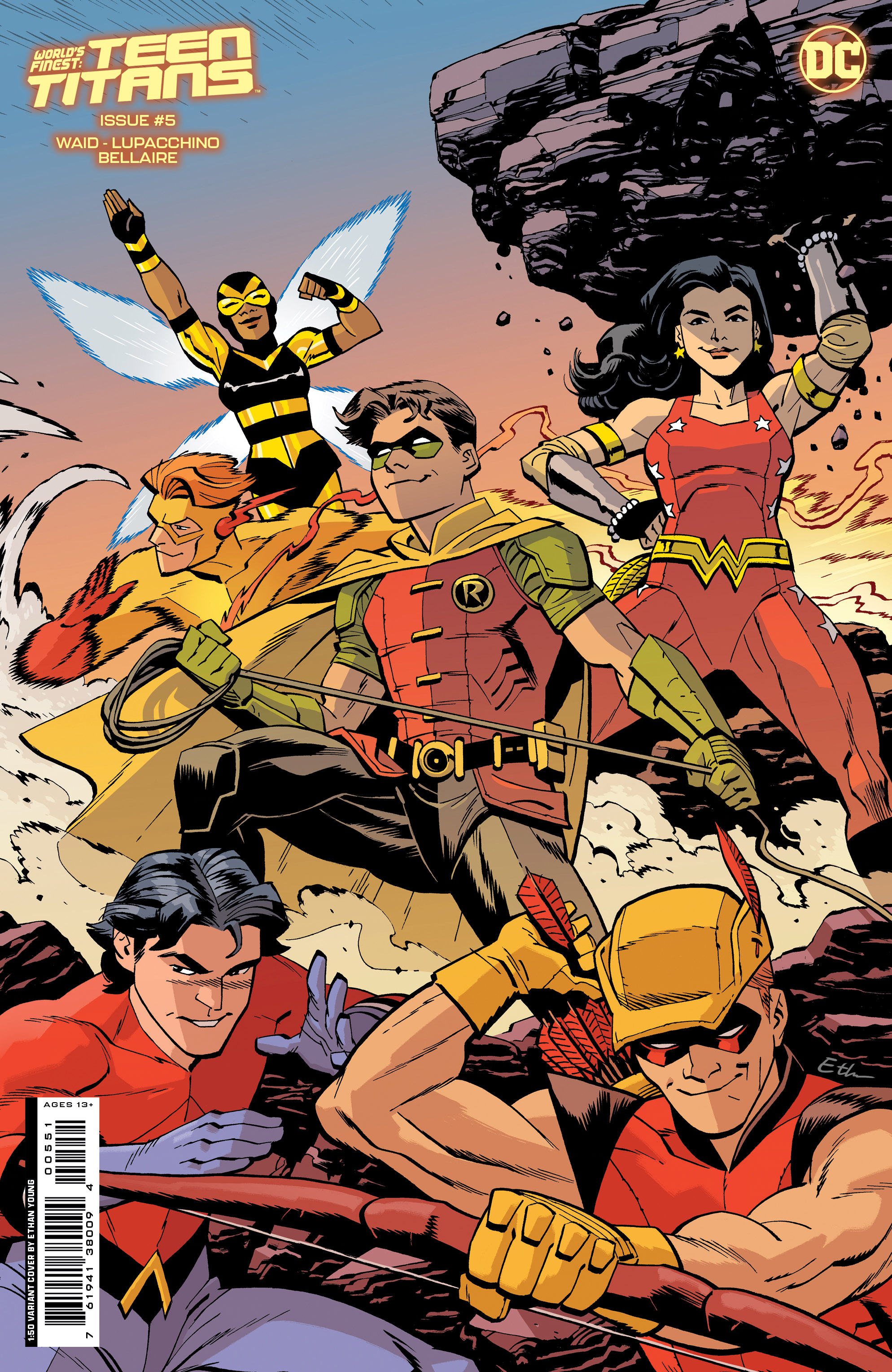 Worlds Finest Teen Titans #5 Cover E 1 for 50 Incentive Ethan Young Card Stock Variant (Of 6)